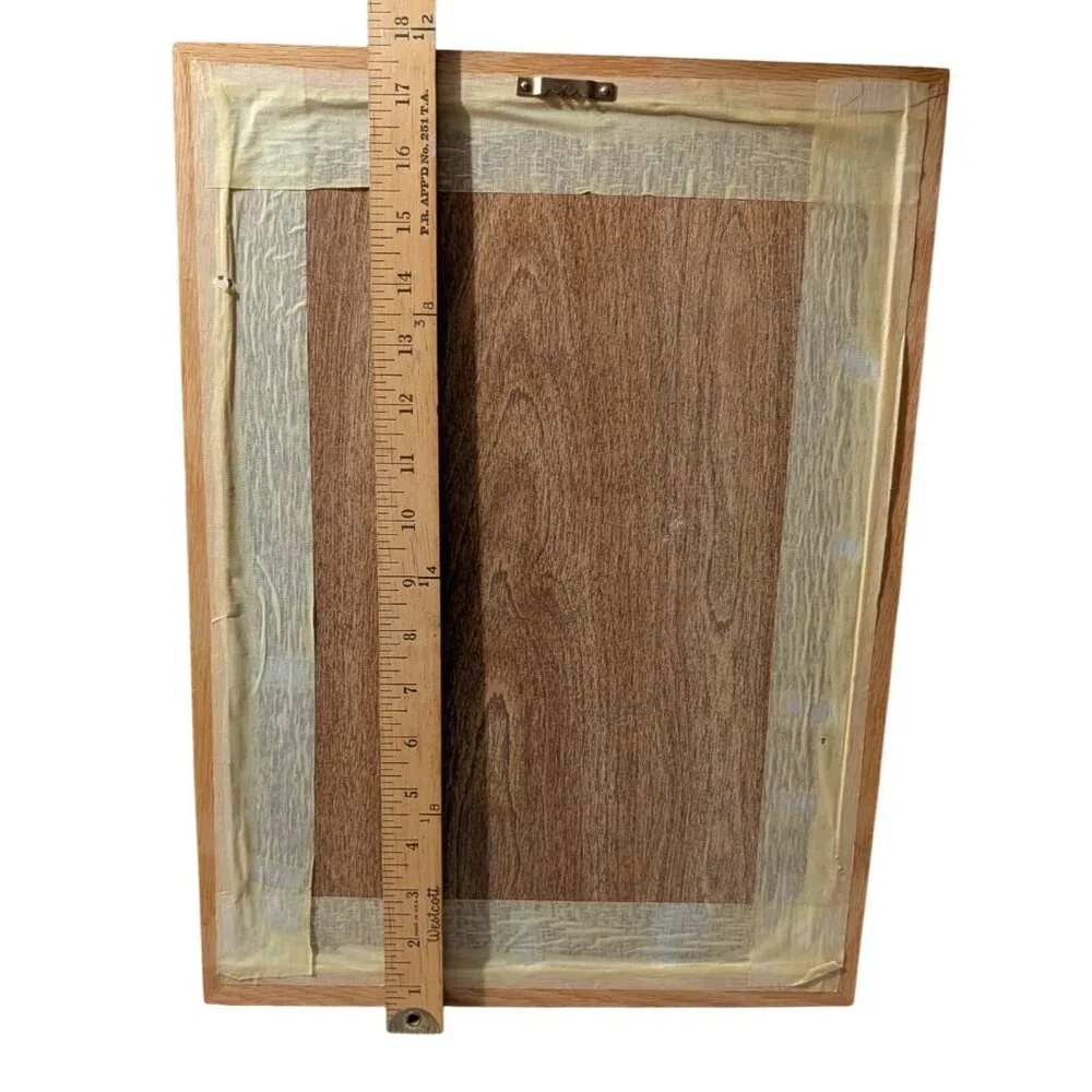 Vintage Barnraising Needlepoint Art Handcrafted Framed Cross Stitch Wall Decor - Picture 9 of 13